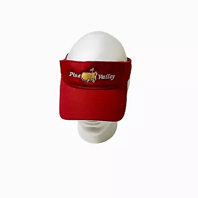 Pine Valley Golf Club Hook & Loop Visor/Cap/Hat Unisex One Size Red Masters Logo • $18.04