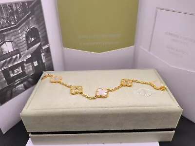 Van Cleef & Arpels Vintage Alhambra  5 Patterned Onyx Bracelet • $480