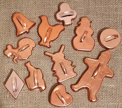 Vtg Cookie Cutters Copper Aluminum Mixed Lot Of 11 Christmas  • $19.99