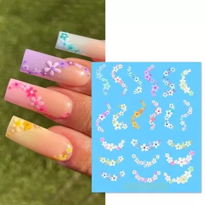 Nail Art Water Decals Stickers Spring Summer Flowers Floral Daisy Daisies (x152) • £1.65