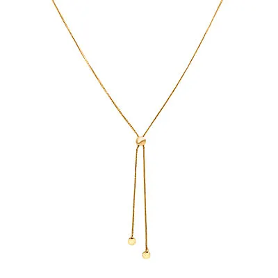 9ct Yellow Gold Lariat Necklace For Women Size 28 Inches With Spring Ring Clasp • £255.99