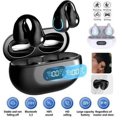 £3.99 • Buy Bluetooth 5.3 Wireless Ear Clip Bone Conduction Headphones Waterproof Sport Mini