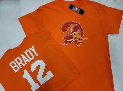 30823 Mens TAMPA BAY BUCCANEERS Evans Brady Brooks White Throwback Shirt ORANGE • $23.99