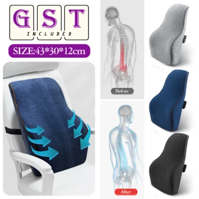 $28.40 • Buy Memory Foam Car Seat Lumbar Back Pillow Support Back Chair Cushion Office Pillow