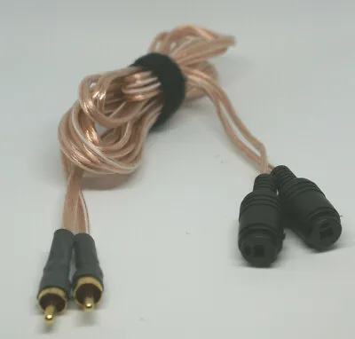  Bang Olufsen Tandberg  Speaker Cables 2Pin DIN Female To Male RCAs 5ft Pair NEW • $25.99