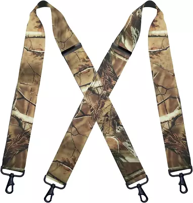 Camo Suspenders For Men Heavy Duty Clips Hunting Camoflauge Elastic Braces • $18.84