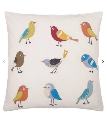 John Lewis - 100% Cotton Cushion Covers Scandi Bird - Embroidered - Country Side • £8.50