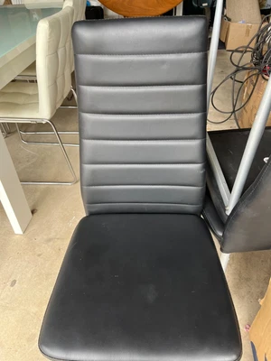 $100 • Buy 4 Black Leather Dining Chairs For $100