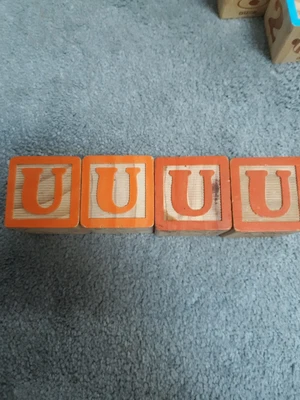 $5 • Buy Vintage Wooden Alphabet Block Letter U Crafts