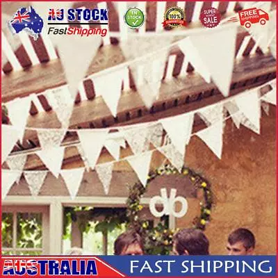 10 Flags Lace Vintage Party Wedding Pennant Bunting Banner Decor AU • $9.69