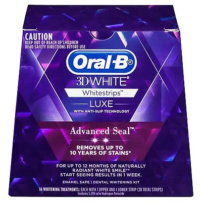 $31.55 • Buy Oral B 3d White Whitestrips Lx 14 Trtmnt Oral-b Luxe Advance Seal Whitening Trea