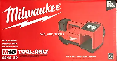 NEW IN BOX Milwaukee M18 2848-20 Cordless Tire Inflator 18 Volt Tool Only 18V • $209.97