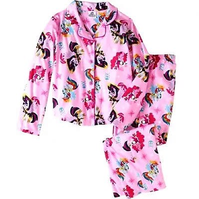 My Little Pony Button Up Pajamas Set 6 -6X SM Child Girls 2 Piece Flannel New   • $19.99