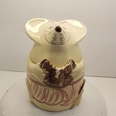 Vintage N.S. Gustin Mouse Cookie Jar Hand Decorated  • $32.99