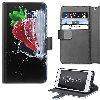 Strawberry Splash Phone Case;PU Leather Flip Case;Cover For Samsung;Apple • £14.99