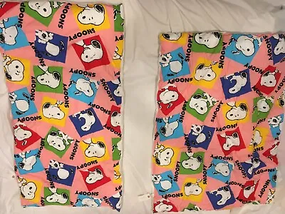 Vintage Snoopy Futon Covers 2 Sizes 23 X 47  And 31  X 42  And Matching Bag • $45