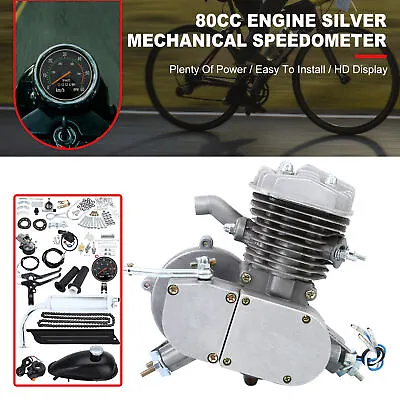 80CC 2 Stroke Motorized Bike Bicycle Gas Engine Motor Kit With Speedometer • $98.99