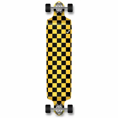 $62.99 • Buy Yocaher Drop Down Longboard Complete - Checker Yellow