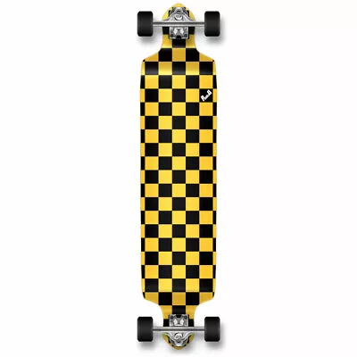 $62.99 • Buy Yocaher Drop Down Longboard Complete - Checker Yellow