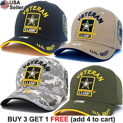 US Army Veteran Logo Cap Hat U.S Military Strong American Armed Forces Patriotic • $15.24