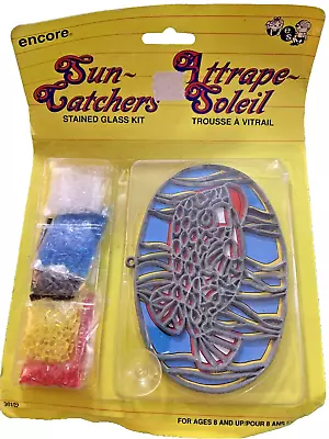 Vintage Makit Bakit StainGlass Suncatcher Kit Fish Trout  W/Cooking Crystals • $14.88