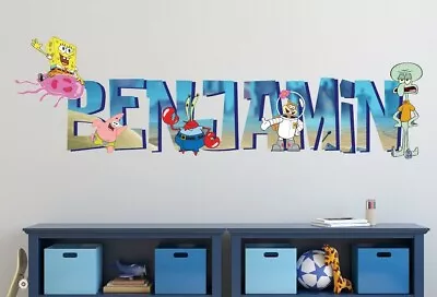 £44.98 • Buy Spongebob Characters Custom Vinyl Stickers 3D Wall Decals Name Art KA225