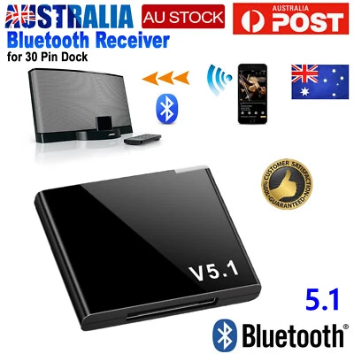 $14.09 • Buy Bluetooth 5.1 Music Audio Adapter Receiver 30 Pin Dock Speaker For IPod IPhone 