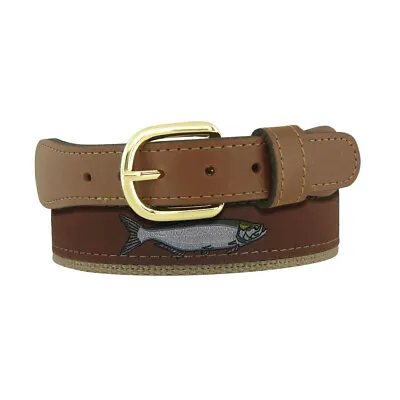 ZEP-PRO TARPON Leather Canvas Woven Ribbon Fishing Belt TARPON PICK SIZE • $24.99