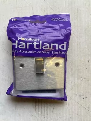 Hamilton Hartland 74R2l31SS-WH 1 Gang 2 Way Switch Satin Steel/White • £4.99