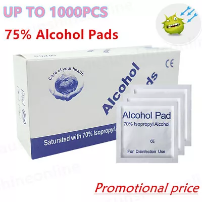 200-1000PCS Alcohol Swab Prep Pads Wipes Cleaning Medical Sterile First-Aid Kits • $11.40