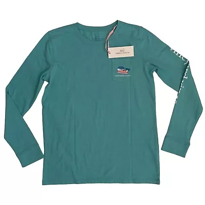 Vineyard Vines Girls Size L (14) Snowboard Glow Whale Long Sleeve Graphic Tshirt • $19.55