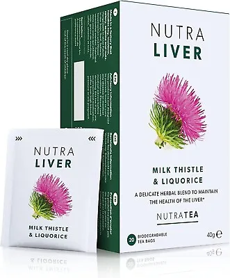 Liver Support Tea | Liver Detox Tea Providing A Liver NUTRALIVER 20 Tea Bags • £7.97