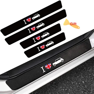 4x For Mini Cooper Countryman Carbon Fiber Car Door Sill Plate Protector Sticker • $12.09