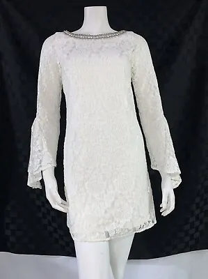 Laundry White Lace Bell Sleeve Bodycon Dress Size XS  • $45.99