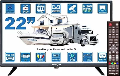 Unispectra 22  12V TV/ Caravan Freeview & Built In Satellite Receiver US • £67