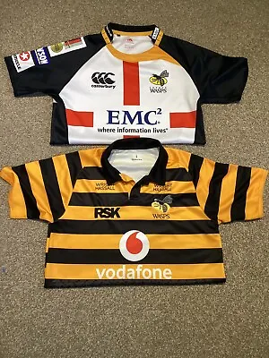 Wasps Rugby Shirts  X2 Both Large In Fantastic Condition See Photos Worn Once • £48