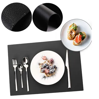 Silicone Table Mat Black Heat Resistant Straightener Pad Table Mat Non Slip • £3.59