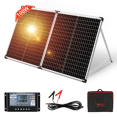 £103.22 • Buy Dokio 100W 12v Foldable Solar Panel For Car Battery/Camper/RV/Home/Garden