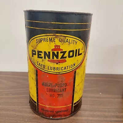 Vintage Pennzoil 10 Pound Grease Lubricant Can Advertiding Partially Full  Tin • $69.95