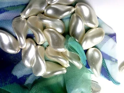 VTG 36 PEARL  WAVE  BEADS CURVY  22mm  #072112a • $7.17