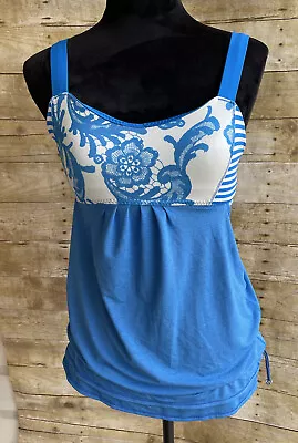 $14.99 • Buy LULULEMON Run Back On Track Tank Top Built-in Bra Beaming Blue Laceoflage Size 6