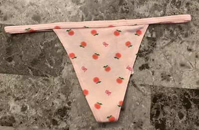 Nwt Victoria's Secret Peach Pink Vs Logo Stretch V String Thong Panties • $19.99