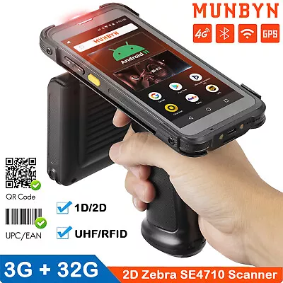 MUNBYN Android 11 Handheld Barcode Scanner 2D/1D/QR/RFID Rugged Mobile Computer • $469.99