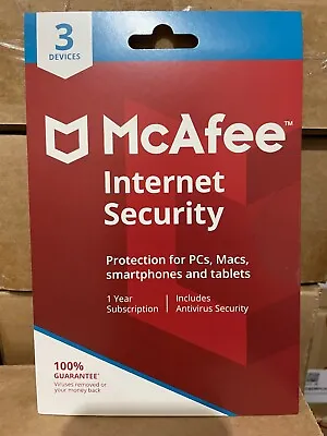 £8.50 • Buy McAfee Internet Security Antivirus 2023 3 Devices | 1 Year | Retail Posted