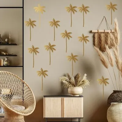 4 Pcs Gold Metallic Gold Coconut  Wall Stickers Palm Tree Wall Decals  Bedroom • $16.39
