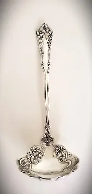 Vintage WM Rogers Pat. 1904 Silver Oyster Ladle With Victorian Floral Accents • $16.99