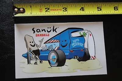 SANUK Sandals SANUKIE HAPPY WAGON Hot Rod SURF ~5  Vintage Surfing Decal STICKER • $10