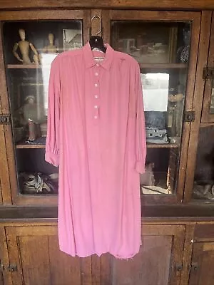 Vintage Saint Laurent Rive Gauche Pink Shirt Dress Paris France Designer • $9.99