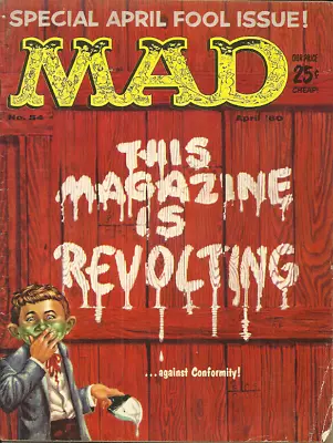 MAD MAGAZINE #54 - April 1960 - CHUNK MISSING FROM PP 29/30 -- OTHERWISE GOOD - • $6.98
