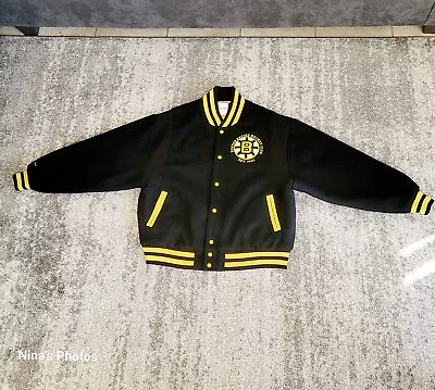 AUTH Boston Bruins Est. 1924 Mitchell & Ness VTG Wool Hockey Varsity Jacket XL  • $339.99